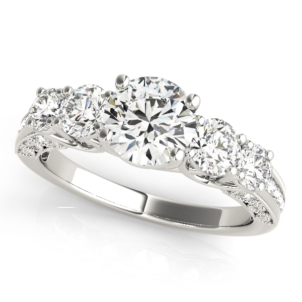 Single Row Prong Set Trellis Engagement Rings