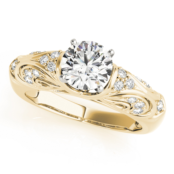 Antique Style Filigree Solitaire Engagement Rings