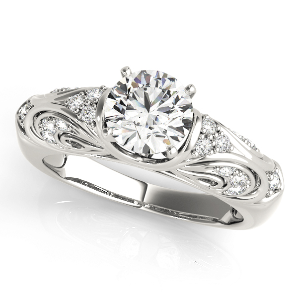 Antique Style Filigree Solitaire Engagement Rings