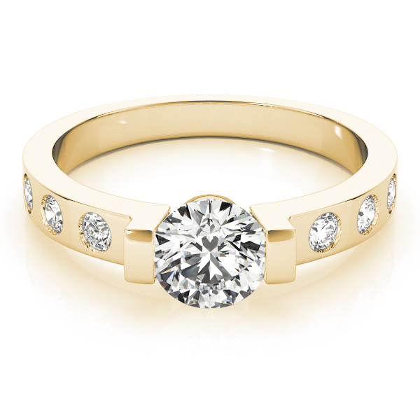 The Monique Single-Row Engagement Ring, set view
