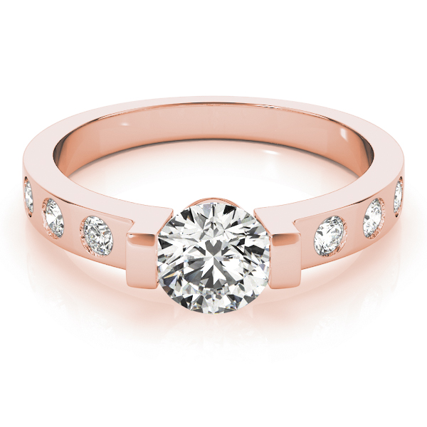 The Monique Single-Row Engagement Ring, set view