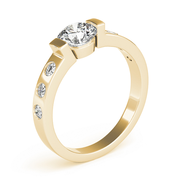 The Monique Single-Row Engagement Ring, upright view