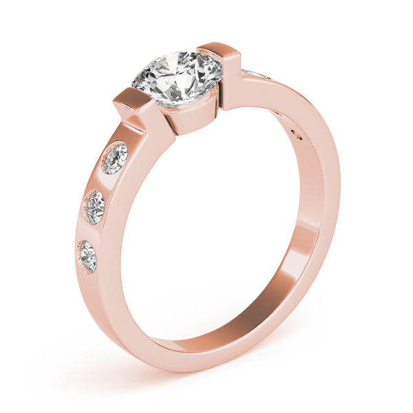 The Monique Single-Row Engagement Ring, upright view