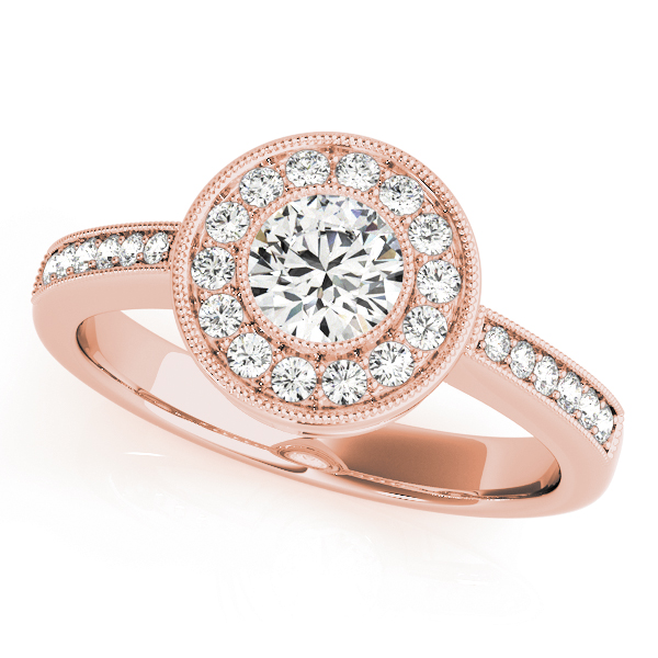 Vintage Style Milgrain Halo Engagement Rings