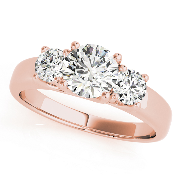 The Aurelia Three-Stone Engagement Ring, front view
