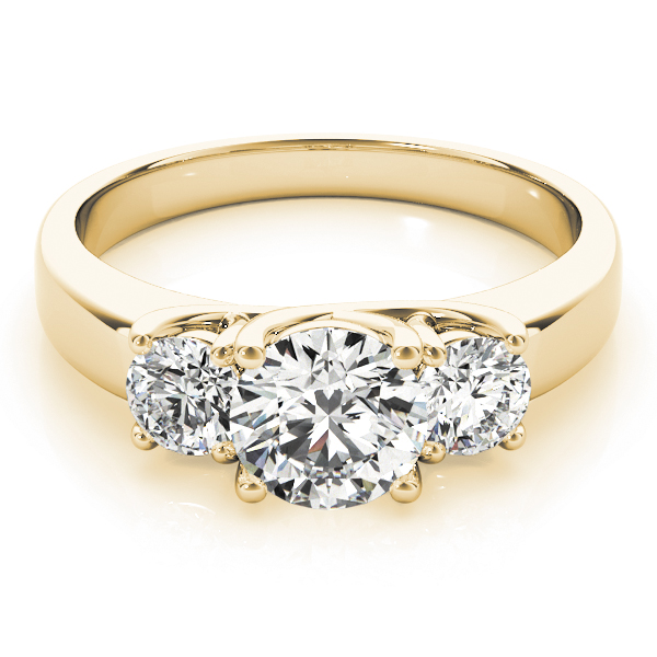 The Aurelia Three-Stone Engagement Ring, set view