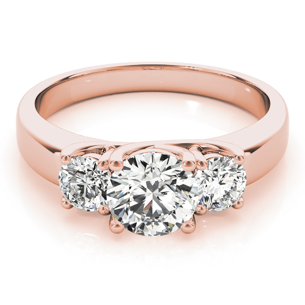 The Aurelia Three-Stone Engagement Ring, set view