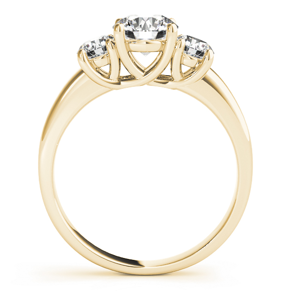 The Aurelia Three-Stone Engagement Ring, side view