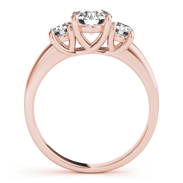The Aurelia Three-Stone Engagement Ring, side view