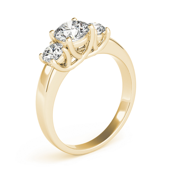 The Aurelia Three-Stone Engagement Ring, upright view
