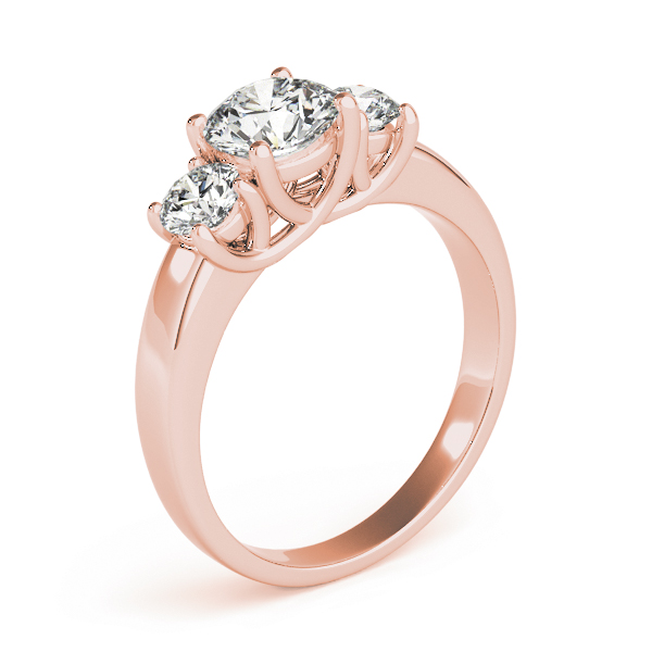 The Aurelia Three-Stone Engagement Ring, upright view