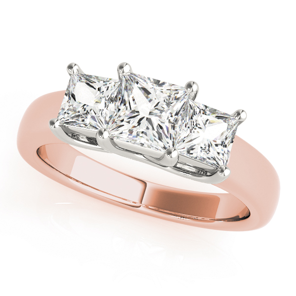 The Gabriella Three-Stone Engagement Ring, front view