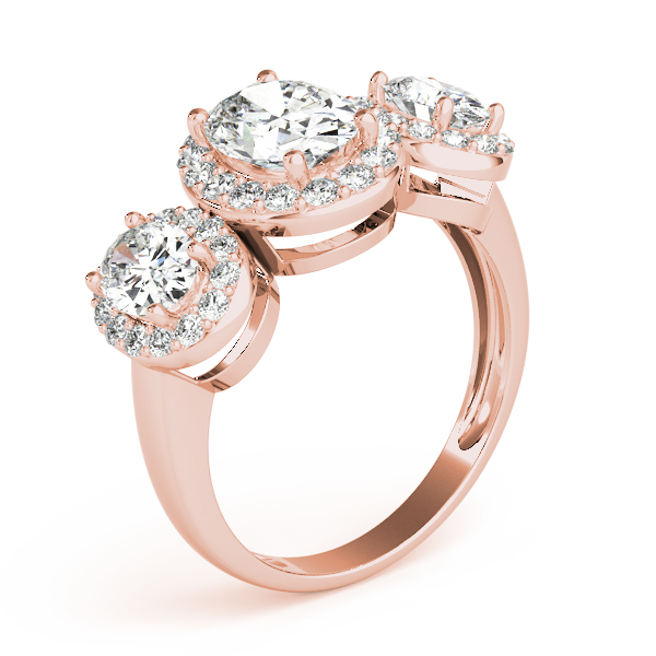 The Opal Three-Stone Engagement Ring, angled view
