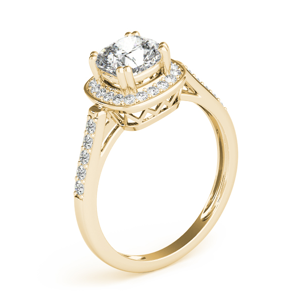 The Beatrice Halo Engagement Ring III, angled view