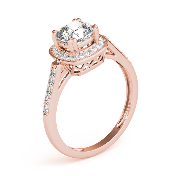 The Beatrice Halo Engagement Ring III, angled view