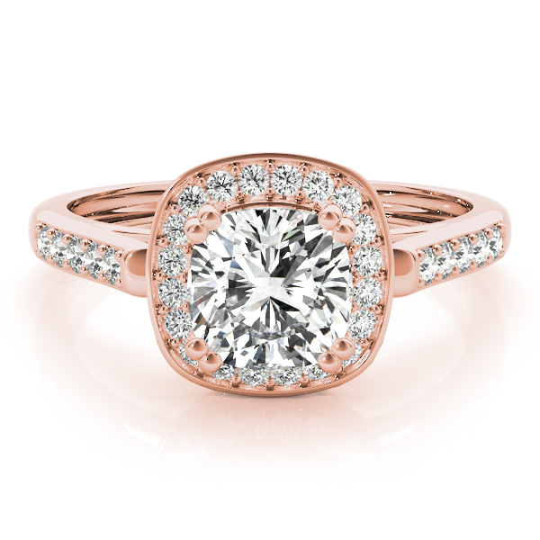 The Beatrice Halo Engagement Ring III, set view