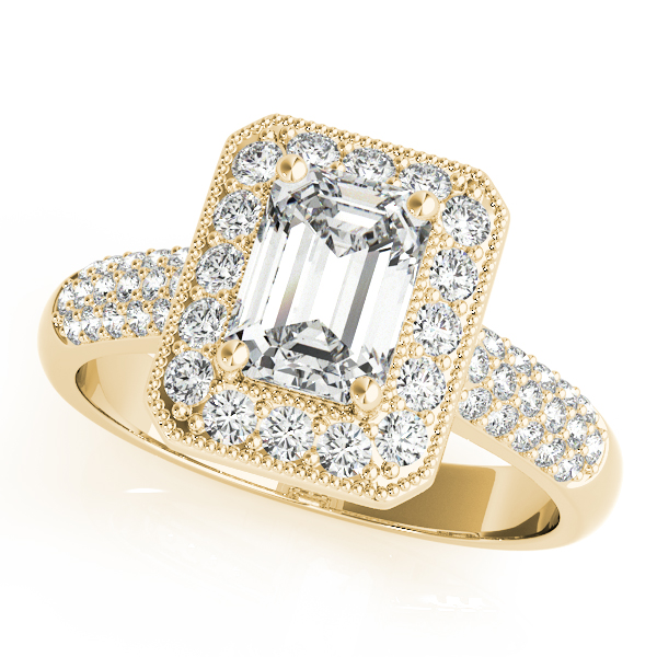 The Elsa Halo Engagement Ring, front view