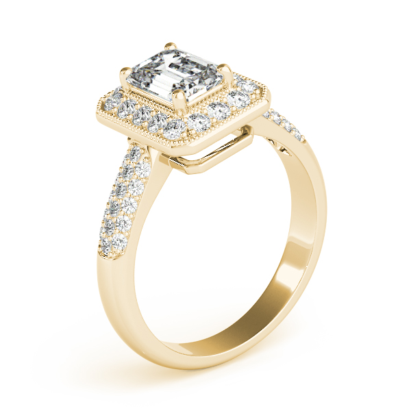 The Elsa Halo Engagement Ring, angled view
