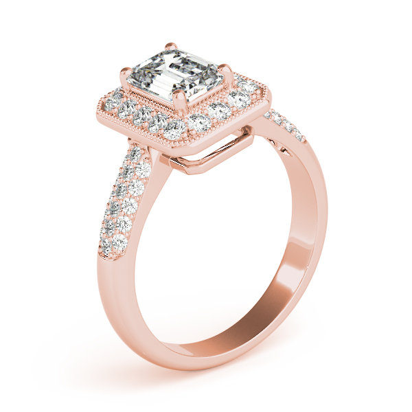 The Elsa Halo Engagement Ring, angled view