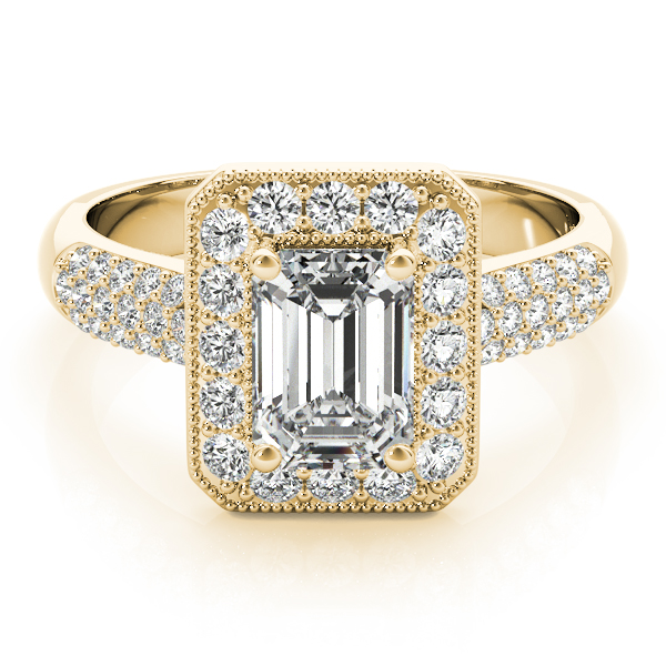 The Elsa Halo Engagement Ring, set view