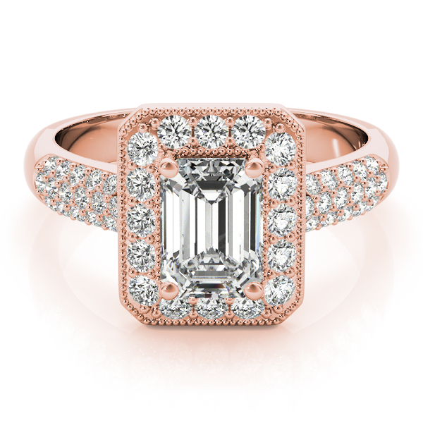 The Elsa Halo Engagement Ring, set view