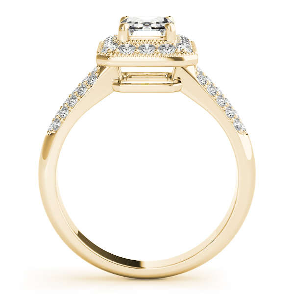 The Elsa Halo Engagement Ring, side view