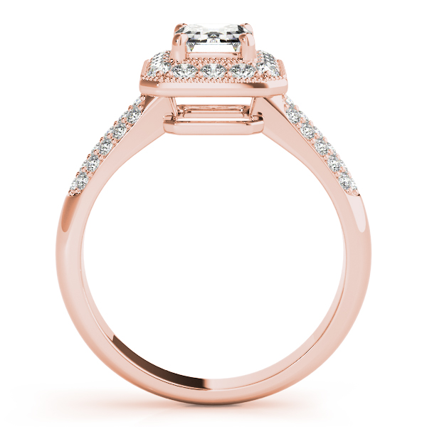 The Elsa Halo Engagement Ring, side view