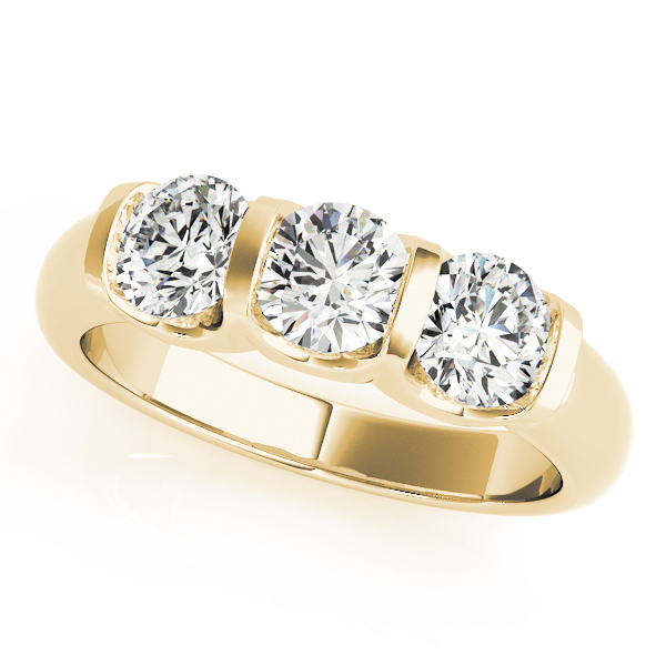 3-Stone U-Prong Engagement Ring