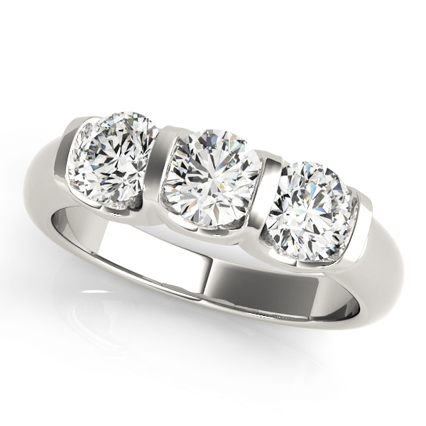 3-Stone U-Prong Engagement Ring