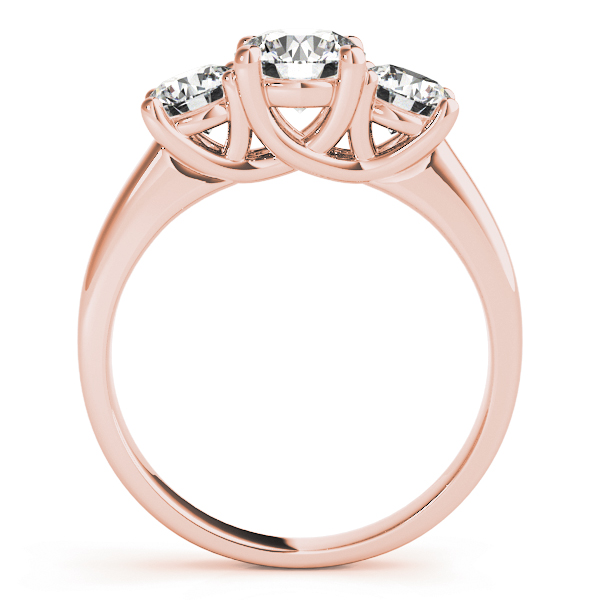 The Luna Three-Stone Engagement Ring, side view