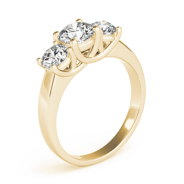 The Luna Three-Stone Engagement Ring, upright view