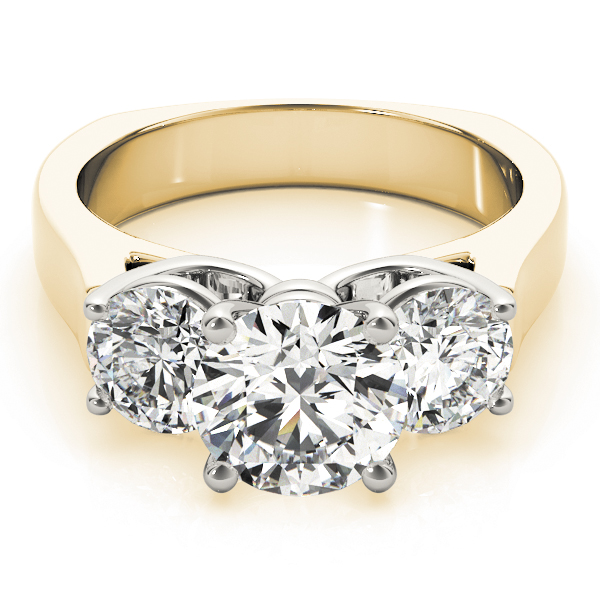 The Sloane Three-Stone Engagement Ring, set view