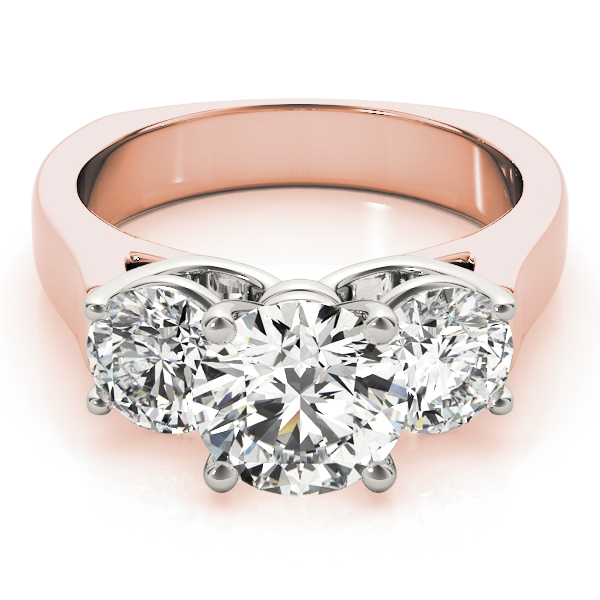 The Sloane Three-Stone Engagement Ring, set view