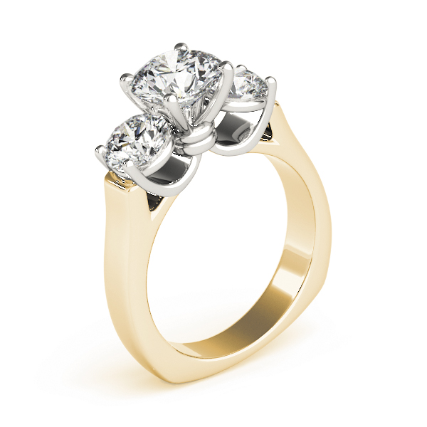The Sloane Three-Stone Engagement Ring, upright view