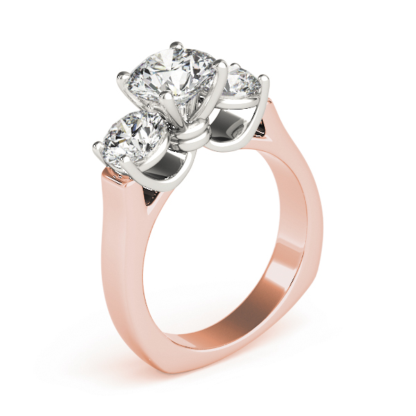 The Sloane Three-Stone Engagement Ring, upright view