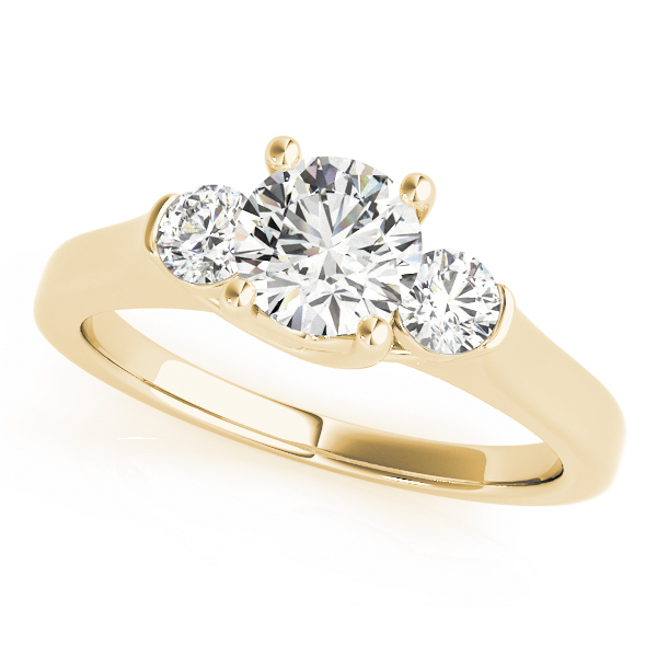 3-Stone Round Trellis Engagement Ring