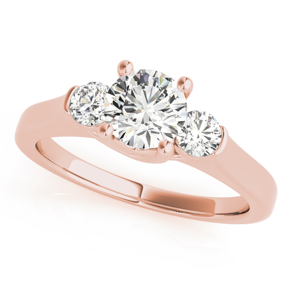 3-Stone Round Trellis Engagement Ring