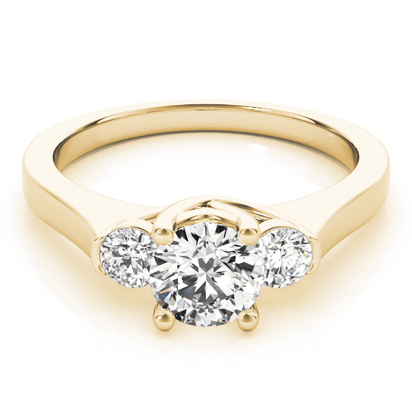 The Rowan Three-Stone Engagement Ring, set view