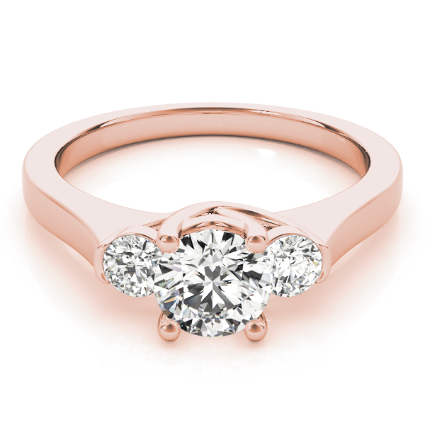The Rowan Three-Stone Engagement Ring, set view