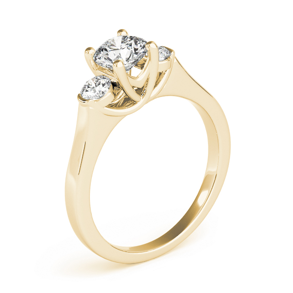 The Rowan Three-Stone Engagement Ring, upright view
