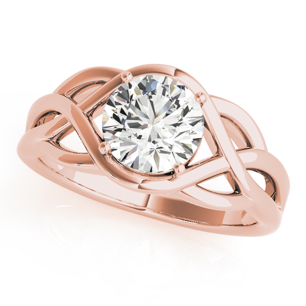 Round Solitaire Twisted Knot Engagement Ring