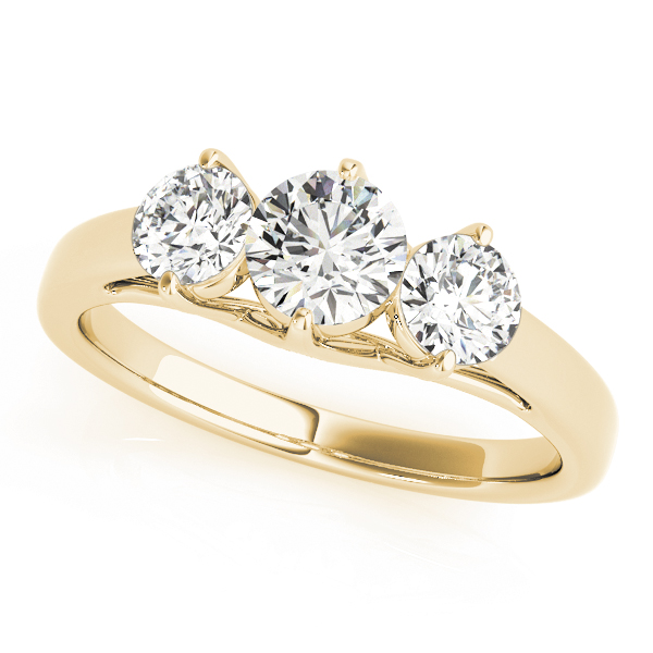 The Harper Three-Stone Engagement Ring, front view
