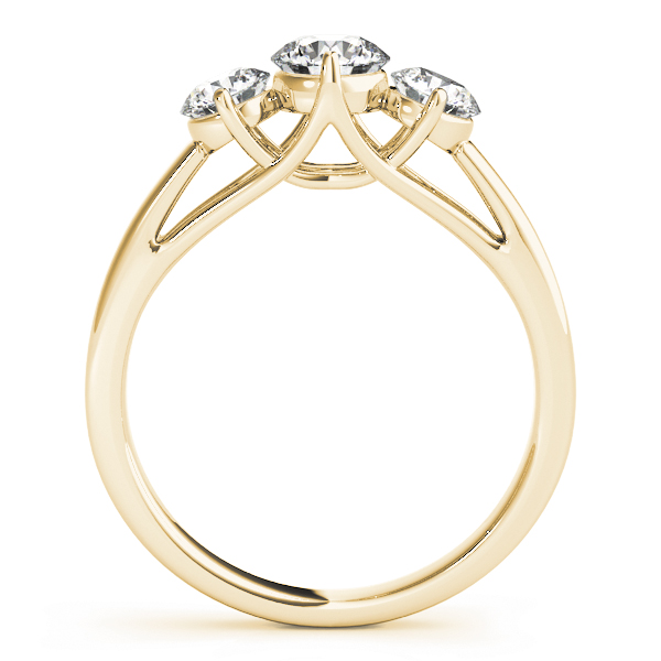 The Harper Three-Stone Engagement Ring, side view