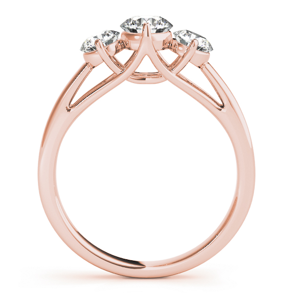 The Harper Three-Stone Engagement Ring, side view