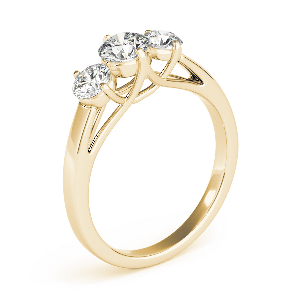 The Harper Three-Stone Engagement Ring, upright view