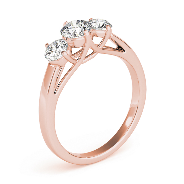 The Harper Three-Stone Engagement Ring, upright view