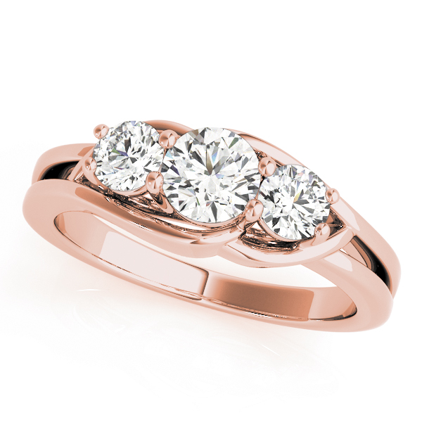 3-Stone Round Split Shank Engagement Ring