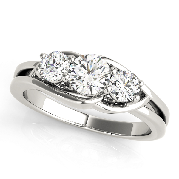 3-Stone Round Split Shank Engagement Ring