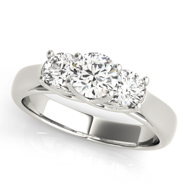 3-Stone Round Trellis Engagement Ring