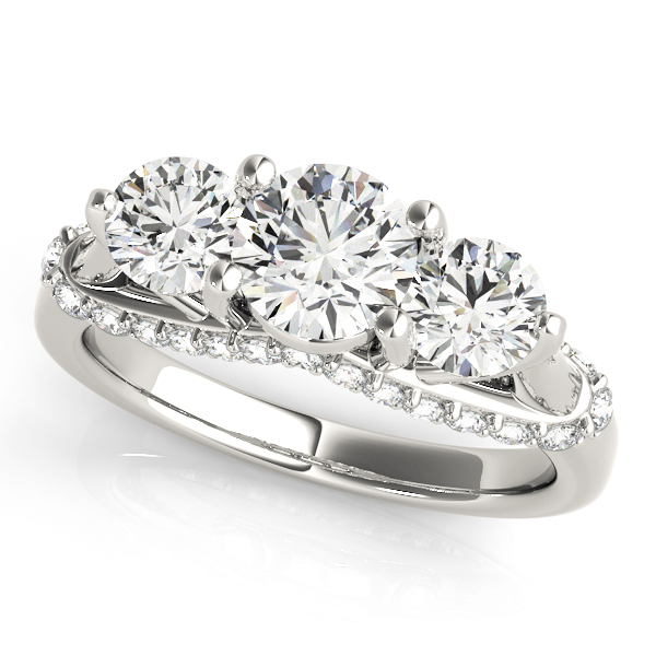ENGAGEMENT RINGS 3 STONE ROUND